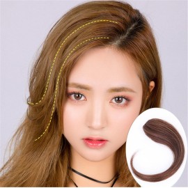 Hand Made Long Straight Bangs 1pcs Invisible Clip In Side Bangs Human Hair Nature Look Hair Piece Extension Dark Brown