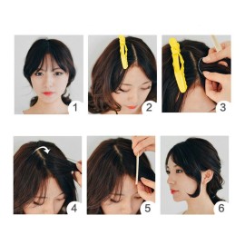 Hand Made Long Straight Bangs 1pcs Invisible Clip In Side Bangs Human Hair Nature Look Hair Piece Extension Dark Brown