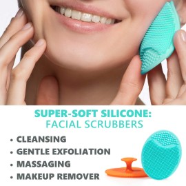 Dylonic 3 Pack Body and Face Exfoliating Brushes for Ingrown Hairs Treatment, Razor Bumps, Shaving Irritation - Silicone Scrubbers Gift Set, Skin Exfoliator Brush Dry Brushing Loofah for Smooth Skin Dylonic 3 Pack Body and Face Exfoliating Brushes for Ingrown Hairs Treatment, Razor Bumps, Shaving Irritation - Silicone Scrubbers Gift Set, Skin Exfoliator Brush Dry Brushing Loofah for Smooth Skin