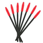 MELADY Silicone Disposable Eyelash Brushes Mascara Wands Applicator Makeup Kits (Pack of 50pcs, Red(Pyramid-shaped))