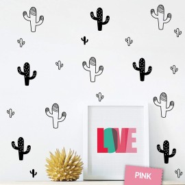 DXLING 92pcs/Set Cactus Wall Stickers for Kids Room,Peel and Stick Home Decor Decals JW572 (Black)