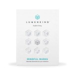 LumenKind, Mindful Marks (Platinum) 31 Tiny Temporary Tattoos Mindfulness Stickers - Inspirational Gifts for Women - Simple Mindfulness Meditation Tools for Mental Health Awareness