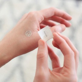 LumenKind, Mindful Marks (Platinum) 31 Tiny Temporary Tattoos Mindfulness Stickers - Inspirational Gifts for Women - Simple Mindfulness Meditation Tools for Mental Health Awareness