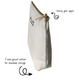 Jules Small Natural Canvas Zipper Makeup Bag You Will Always Be My Person