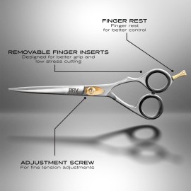 Razor Sharp Hair Scissors - 6.5 - Hand Sharpened & Hand Polished - 100% Stainless Steel - RIGHT HANDED (Silver)