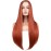 BERON Dark Orange Womens Wigs Long Straight Hair Wig Ginger Middle Part Heat Resistant Synthetic Redhead Color Wigs for Cosplay Costume Party or Daily Use Wig