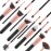 EmaxDesign Makeup Brushes 17 Pieces Premium Synthetic Foundation Brush Powder Blending Blush Concealer Eye Face Liquid Powder Cream Cosmetics Brushes Kit (Rose Gold)