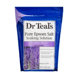 Dr Teal\'s Epsom Salt Soaking Solution, Soothe & Sleep, Lavender, 6.9 Pound