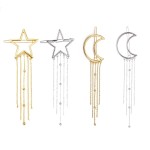 Numblartd 4 Pcs Fashion Metal Alloy Geometric Stars Moon Tassel Hair Clip Pins - Women Hollow Side Clip Hairpin Barrettes Bobby Pins Headdress Hair Accessories