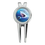GRAPHICS & MORE Great White Sharks Ocean Pair Scuba Diving Golf Divot Repair Tool and Ball Marker