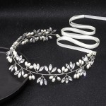 Ammei Headpiece Crystal Bridal Headpiece Wedding Headband With Genuine Freshwater Pearls And Combs Hair Accessories For Bride Bridesmaid (Silver)