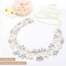 Ammei Headpiece Crystal Bridal Headpiece Wedding Headband With Genuine Freshwater Pearls And Combs Hair Accessories For Bride Bridesmaid (Silver) Ammei Headpiece Crystal Bridal Headpiece Wedding Headband With Genuine Freshwater Pearls And Combs Hair Accessories For Bride Bridesmaid (Silver)