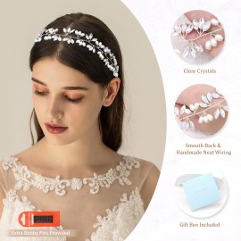Ammei Headpiece Crystal Bridal Headpiece Wedding Headband With Genuine Freshwater Pearls And Combs Hair Accessories For Bride Bridesmaid (Silver) Ammei Headpiece Crystal Bridal Headpiece Wedding Headband With Genuine Freshwater Pearls And Combs Hair Accessories For Bride Bridesmaid (Silver)