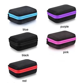 Essential Oil Carrying Case - Rectangle Case for Standard 5ml, 10ml, 15ml Roller Bottles - Protection for up to 12 Bottles - Black
