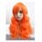 BERON Bright Orange Wig Long Light Orange Wig with Bangs for Women Long Wavy Curly Wigs Synthetic Hair with Cap