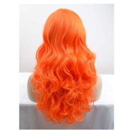 BERON Bright Orange Wig Long Light Orange Wig with Bangs for Women Long Wavy Curly Wigs Synthetic Hair with Cap BERON Bright Orange Wig Long Light Orange Wig with Bangs for Women Long Wavy Curly Wigs Synthetic Hair with Cap