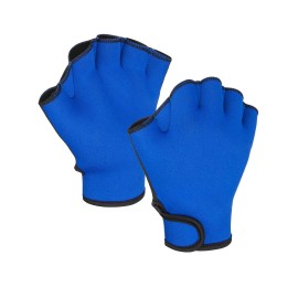 FitsT4 Sports Aqua Gloves Webbed Paddle Swim Gloves Fitness Water Aerobics and Swimming Resistance Training Gloves for Men Women Children Royal M