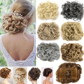 FIRSTLIKE Short Messy Curly Dish Hair Bun Extension Easy Stretch hair Combs Clip in Ponytail Extension Scrunchie Chignon Tray Ponytail Hair piece Wig Hairpieces FIRSTLIKE Short Messy Curly Dish Hair Bun Extension Easy Stretch hair Combs Clip in Ponytail Extension Scrunchie Chignon Tray Ponytail Hair piece Wig Hairpieces