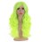 BERON Neon Green Wig Long Bright Green Wavy Curly Wig with Bangs for Women Synthetic Hair with Cap