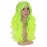 BERON Neon Green Wig Long Bright Green Wavy Curly Wig with Bangs for Women Synthetic Hair with Cap