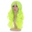 BERON Neon Green Wig Long Bright Green Wavy Curly Wig with Bangs for Women Synthetic Hair with Cap