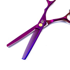 6.0 inch Purple Hair Cutting Scissors Set with Razor, Leather Scissors Case, Barber Hair Cutting Shears Hair Thinning/Texturizing Shears for Professional Hairdresser or Home Use 6.0 inch Purple Hair Cutting Scissors Set with Razor, Leather Scissors Case, Barber Hair Cutting Shears Hair Thinning/Texturizing Shears for Professional Hairdresser or Home Use