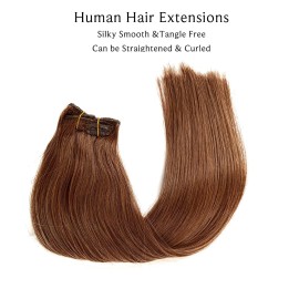 Clip in Hair Extensions Human Hair 7pcs 70g Set 30 Medium Auburn Silky Straight Top Grade 7A Remy Extensions Clip-in Hair for Women Clip in Hair Extensions Human Hair 7pcs 70g Set 30 Medium Auburn Silky Straight Top Grade 7A Remy Extensions Clip-in Hair for Women