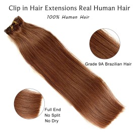 Clip in Hair Extensions Human Hair 7pcs 70g Set 30 Medium Auburn Silky Straight Top Grade 7A Remy Extensions Clip-in Hair for Women Clip in Hair Extensions Human Hair 7pcs 70g Set 30 Medium Auburn Silky Straight Top Grade 7A Remy Extensions Clip-in Hair for Women