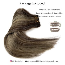 Hair Extensions Clip in Human Hair, Dark Brown with Blonde Highlights Straight Human Hair Extensions Clip in Hair, 7pcs Double Weft 70G Grade 9A Clip-in Hair Remy Extensions 20Inch for Women Hair Extensions Clip in Human Hair, Dark Brown with Blonde Highlights Straight Human Hair Extensions Clip in Hair, 7pcs Double Weft 70G Grade 9A Clip-in Hair Remy Extensions 20Inch for Women
