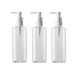 Ericotry Refillable Transparent Travel Pump Bottle Set of 3 (150ml) - Lotion Cream Oil Dispenser - Cylindrical - Plastic - 3 Count