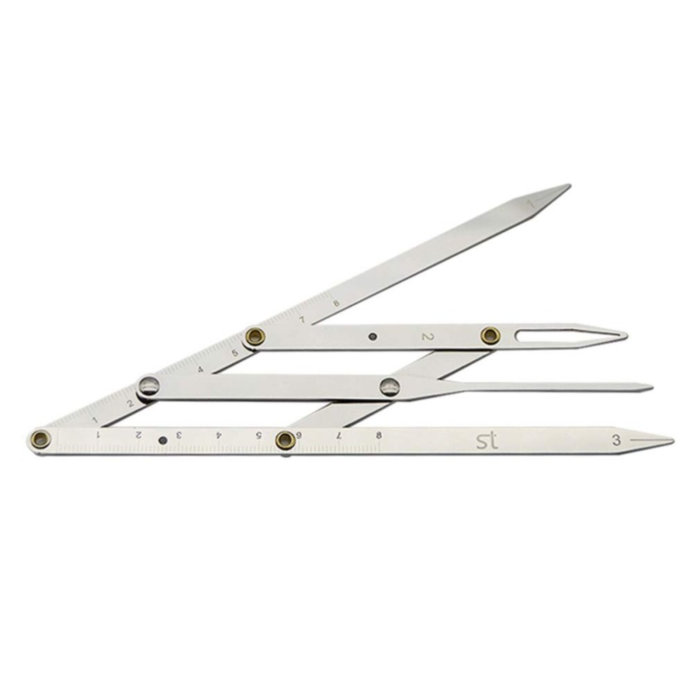 Golden Mean Calipers Stainless Steel Thrush Eyebrow Microblading Ruler Eyebrow Permanent Measure Symmetrical Tool Three-Point Positioning Balance Ruler for Makeup Ratio Measure Fibonacci Gauge Tool