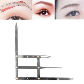 Golden Mean Calipers Stainless Steel Thrush Eyebrow Microblading Ruler Eyebrow Permanent Measure Symmetrical Tool Three-Point Positioning Balance Ruler for Makeup Ratio Measure Fibonacci Gauge Tool