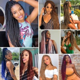 Braiding Hair,8 Packs 24 Inch Pre Stretched Braiding Hair - Professional Ombre Two Tone Prestretched Hair For Knotless Braiding Crochet Braids Hair, Yaki Straight Synthetic Hair (24, T1B/27)