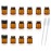 AFMNQZ 50Pack Set 1ML Amber Glass Bottle with Orifice Reducer and Cap Small Essential Oil Vials (1ML)
