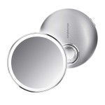 simplehuman Sensor Mirror Compact 4 Round, 3X Magnification, Brushed Stainless Steel