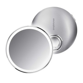 simplehuman Sensor Mirror Compact 4 Round, 3X Magnification, Brushed Stainless Steel