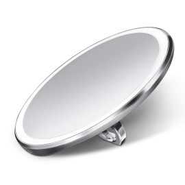 simplehuman Sensor Mirror Compact 4 Round, 3X Magnification, Brushed Stainless Steel
