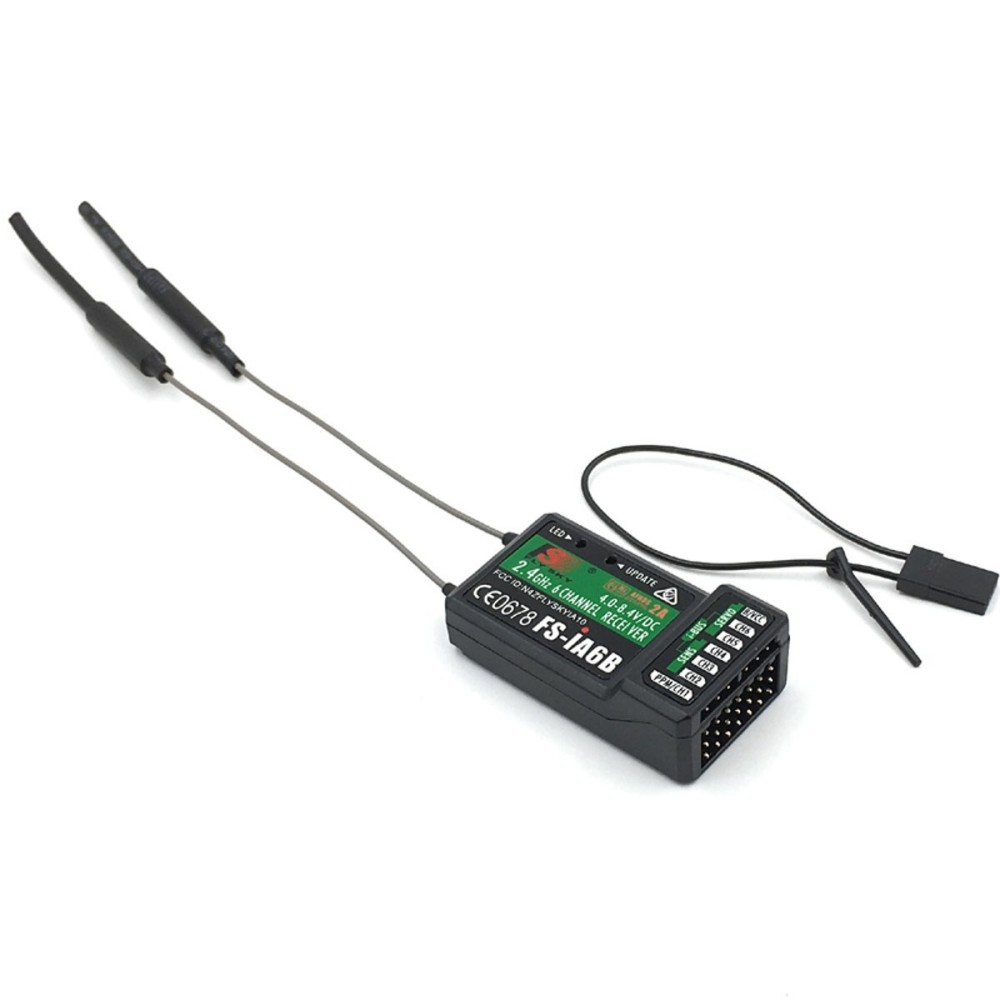FLYSKY FS-iA6B Receiver 6CH 2.4GHz AFHDS2A with Double Antenna Compatible FS-i6 i6X i6S Transmitter Remote Control