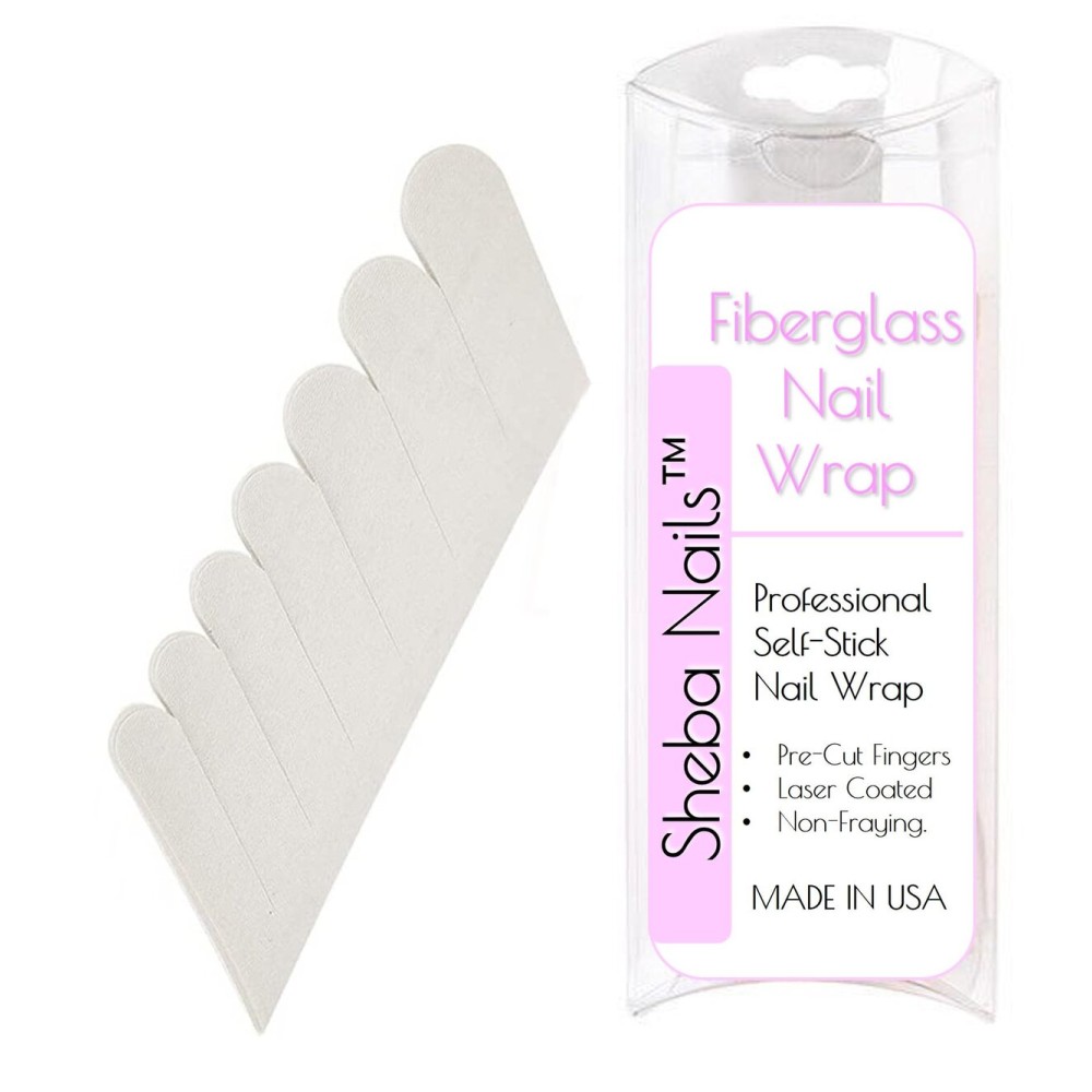 SHEBA NAILS Official Brand Fiberglass Nail Wrap Self-Adhesive Pre Cut Fingers, 70 Finger Tabs