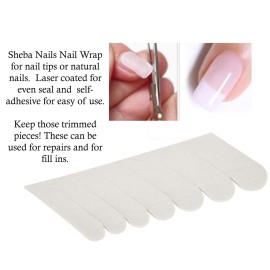 SHEBA NAILS Official Brand Fiberglass Nail Wrap Self-Adhesive Pre Cut Fingers, 70 Finger Tabs