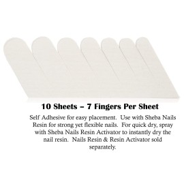 SHEBA NAILS Official Brand Fiberglass Nail Wrap Self-Adhesive Pre Cut Fingers, 70 Finger Tabs