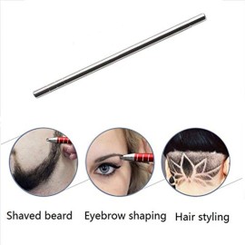 Beikalone Hair Tattoo Razor Pen, Stainless Steel Hairstyle Design Trimmer, with Tweezers and 10 Pieces Blades, for Eyebrow Mustache Hair Styling Art