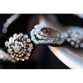 OTYOU Rhinestone Beaded Headbands - Jewels Workmanship Elastic Non Slip Hair Bands Women Lady Girls - Jewelry Accessories (White)