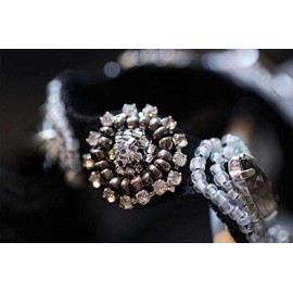 OTYOU Rhinestone Beaded Headbands - Jewels Workmanship Elastic Non Slip Hair Bands Women Lady Girls - Jewelry Accessories (White)