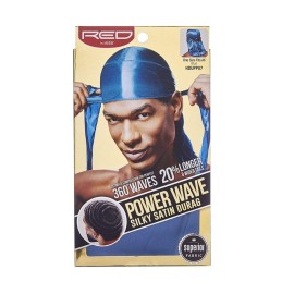 KISS Red Power Wave Silky Satin Durag Extra Long Tails (Blue)