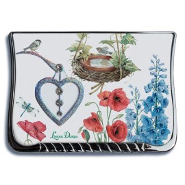 Lissom Design Compact Mirror - Handheld Magnifying Cosmetic Mirror, 3.5 x 2.63-Inch, Natural Instinct - Bird