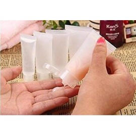 20Pcs 50ml/1.7oz Empty Refillable Clear Plastic Soft Tubes Cosmetic Sample Packing Storage Vial Container Bottle Jars Perfect For Facial Cleanser Lotion Shampoo Shower Gel