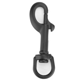 Scuba Diving Clips, Stainless Steel Swivel Eye Snap Hook Dive Single Ended Swivel Eye Bolt Hook Buckle Dog Clip Gear Equipment for Underwater Scuba Diving(Black 75mm) stainless steel marine grade