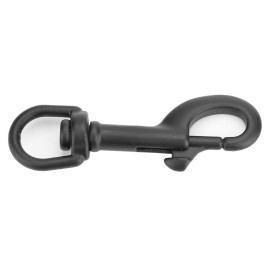 Scuba Diving Clips, Stainless Steel Swivel Eye Snap Hook Dive Single Ended Swivel Eye Bolt Hook Buckle Dog Clip Gear Equipment for Underwater Scuba Diving(Black 75mm) stainless steel marine grade
