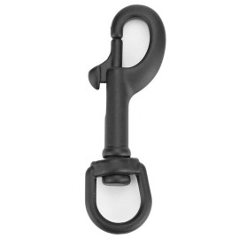 Scuba Diving Clips, Stainless Steel Swivel Eye Snap Hook Dive Single Ended Swivel Eye Bolt Hook Buckle Dog Clip Gear Equipment for Underwater Scuba Diving(Black 75mm) stainless steel marine grade